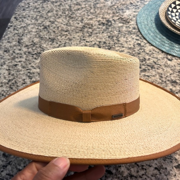 Brixton Cream and Brown Fedora Hat - Picture 3 of 9